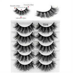 5 Pairs Thick Crisscross Faux Mink Eyelashes Natural Volume Makeup False Lashes