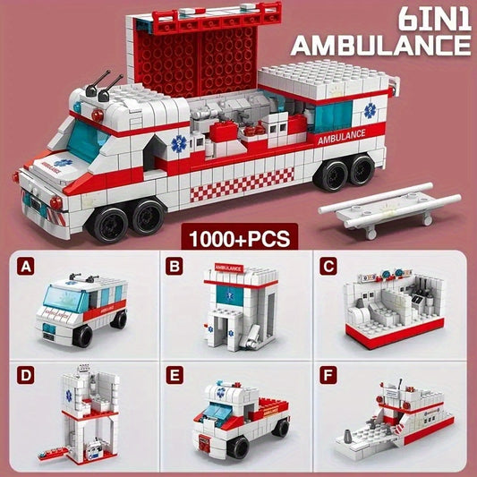 1000Pcs Ambulance Car Building Blocks Model Toy