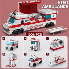1000Pcs Ambulance Car Building Blocks Model Toy