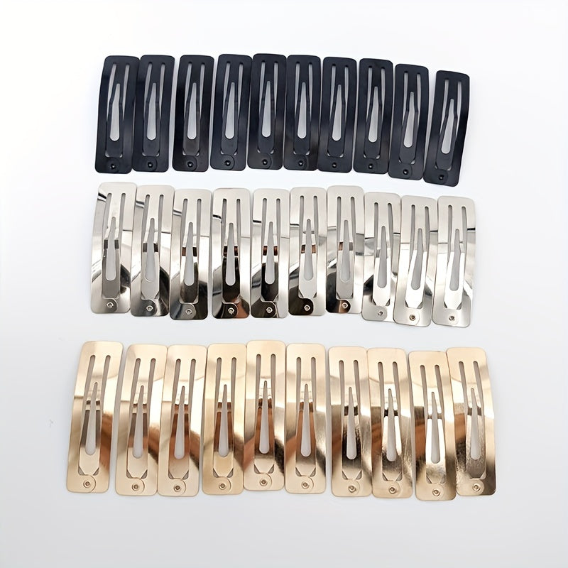 10pcs Solid Hair Snap Clip Casual Daily Headwear for Female