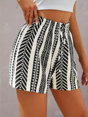 Geo Print Drawstring Shorts for Women