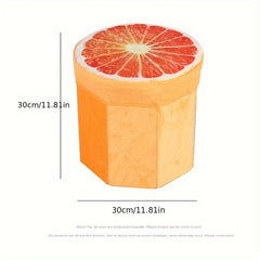 Fruit Shaped Storage Stool Flannelette Folding Stool Large Capacity Organizer