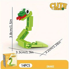 20pcs Insect & Bird Building Blocks Set with Small Animals