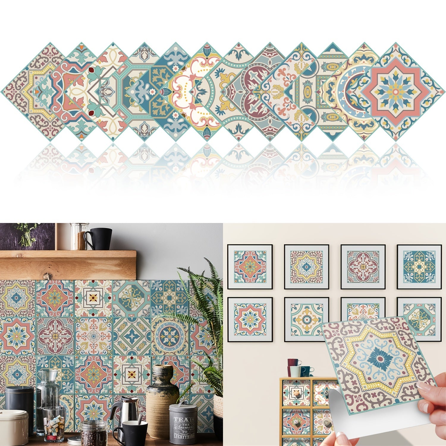 12pcs Crystal Wall Stickers Self Adhesive Tile Waterproof Decor