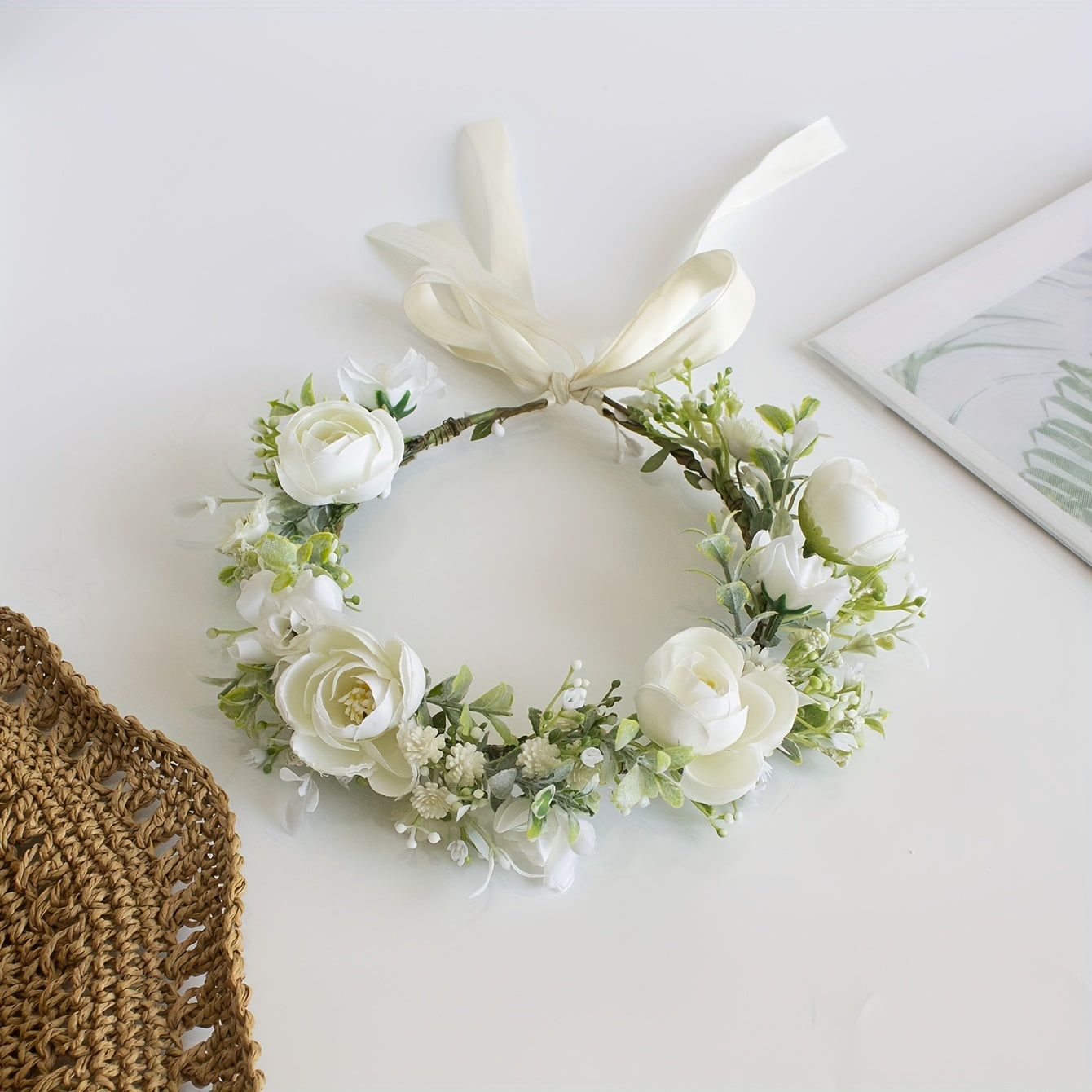 Sweet Artificial Camellia Bridal Headband Wedding Hair Accessory