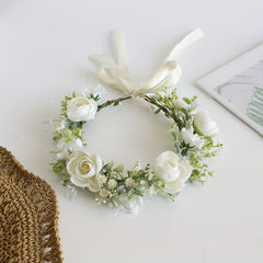 Sweet Artificial Camellia Bridal Headband Wedding Hair Accessory