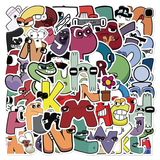 52pcs Cartoon Alphabet Lore Stickers Waterproof Decoration