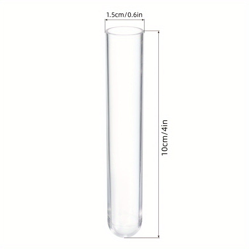 10 Plastic Test Tubes With Cork Stoppers for Scientific Experiment