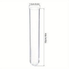 10 Plastic Test Tubes With Cork Stoppers for Scientific Experiment