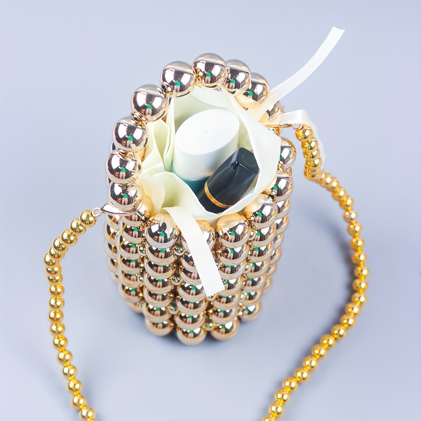 Golden Bucket Round Bag Acrylic Evening Bag