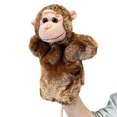 Brown Monkey Plush Toy Interactive Animal Games Realistic Soft Material