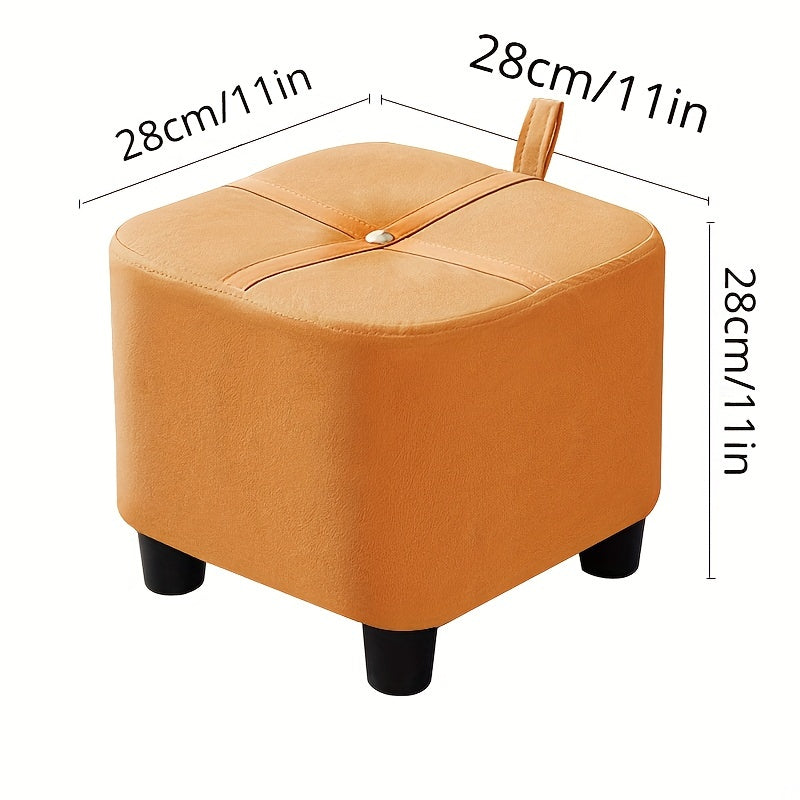 Modern Ottoman Square Ottoman Footrest Shoe Changing Chair