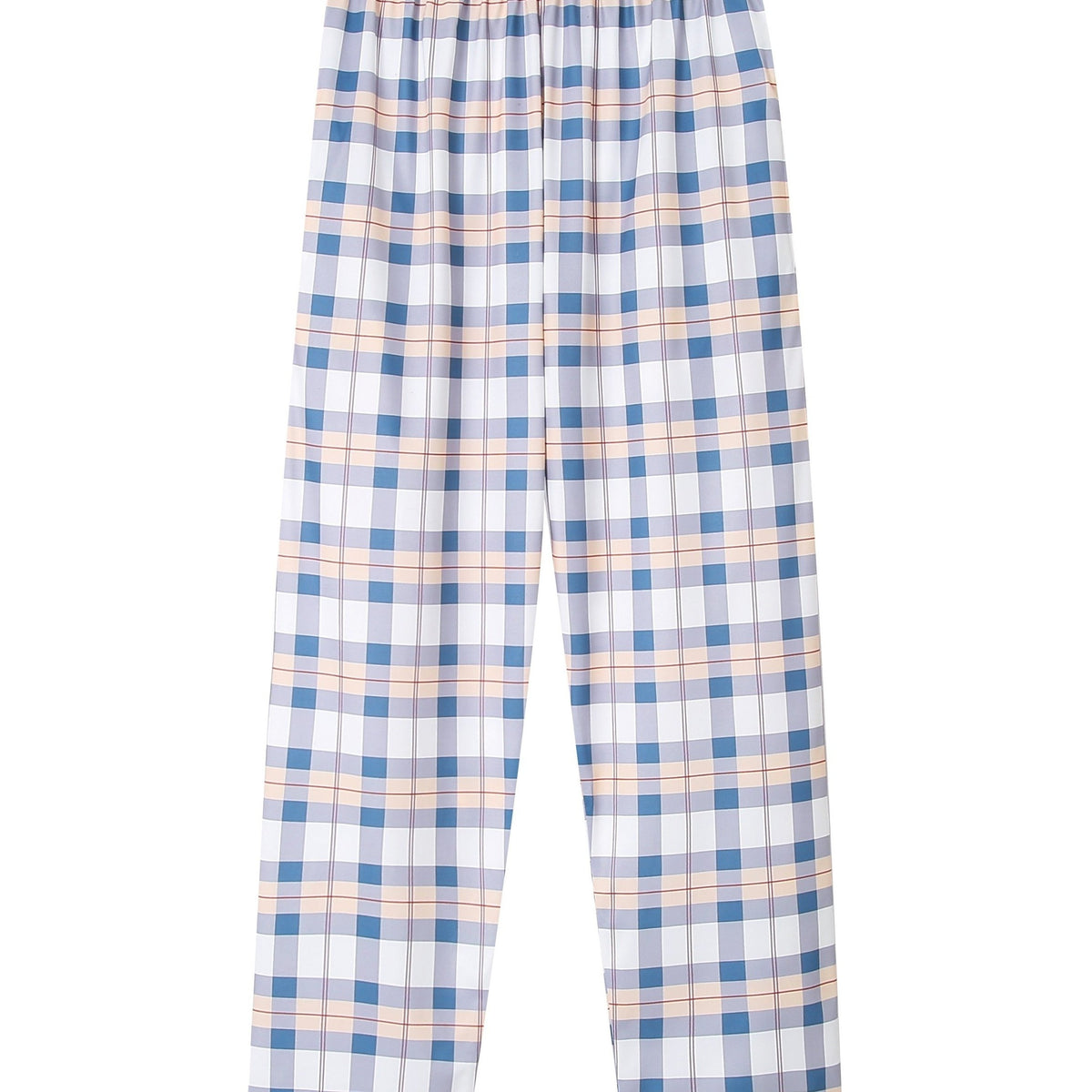 Plaid Pajama Bottoms Colorblock Comfort Loose Long Pants Women's Loungewear