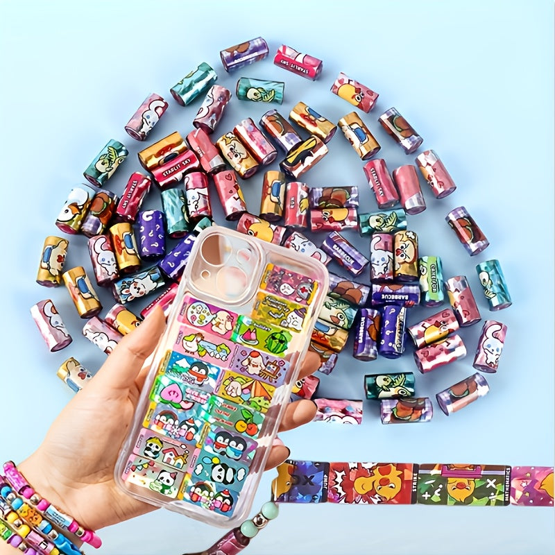 Reusable Cartoon Character Bead Stickers Mixed Craft Beads Assorted Patterns