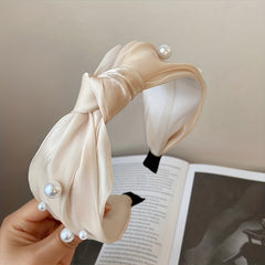 Faux Pearl Hair Hoop Wide Brim Hairband