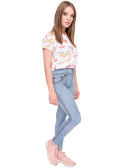 Jeans Print Skinny Stretchy Leggings High Waist Yoga Leggings