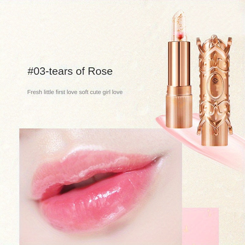 Crystal Petal Temperature Changing Lipstick Long Lasting Moisturizing Jelly