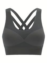  Seamless Criss Cross Back Tank Bra