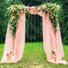 Wedding Peach Pink Chiffon Arches Valance for Decoration