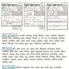 Sight Word Workbook - 220 Reading Exercises