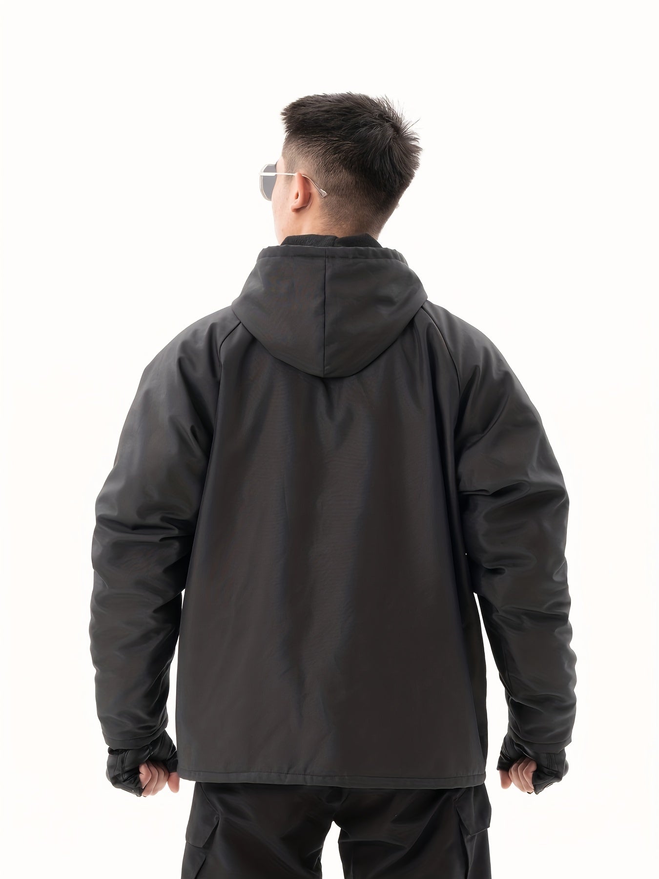 Men's Waterproof Hooded Zip Up Jacket for Outdoors