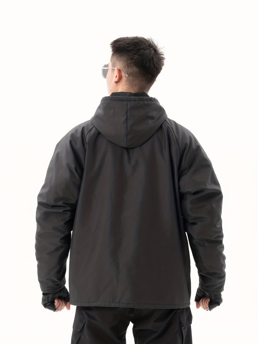 Men's Waterproof Hooded Zip Up Jacket for Outdoors
