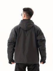 Men's Waterproof Hooded Zip Up Jacket for Outdoors