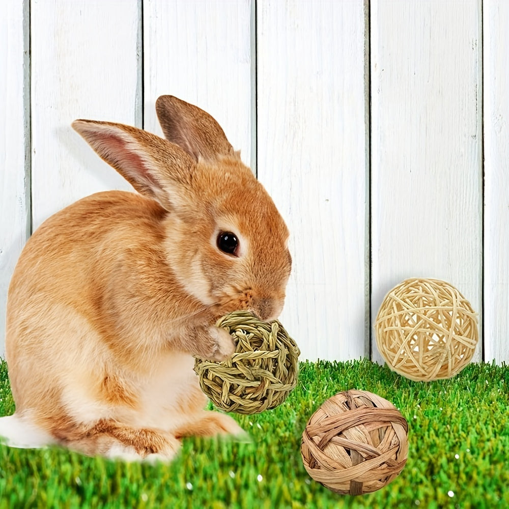 Small Animal Woven Activity Toy Promotes Play Treats Chewing