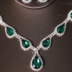 Crystal Bridal Crown Necklace Earrings Set Wedding Accessories