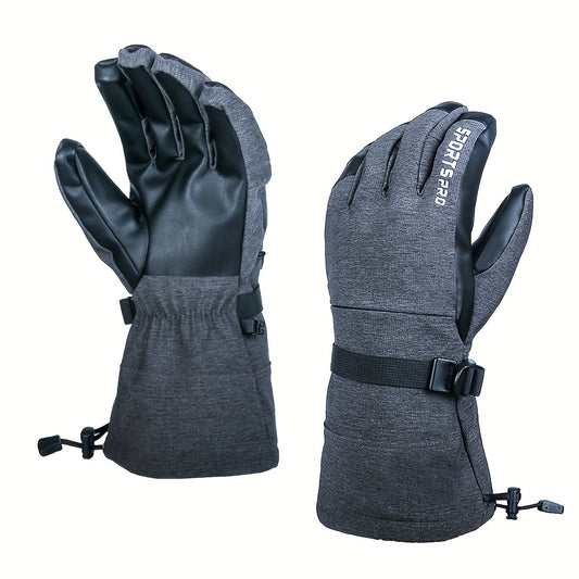 Waterproof Touch Screen Warm Skiing Gloves Unisex Winter with Hidden Pockets