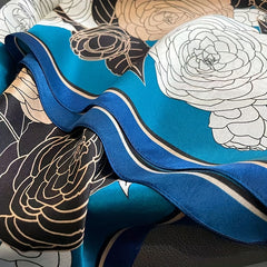 Camellia Print Bandana Classic Satin Square Scarf
