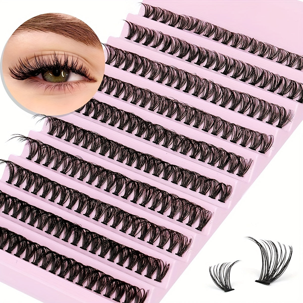 200 Pcs Lash Clusters DIY Individual Lashes Natural Look Wispy Eyelashes