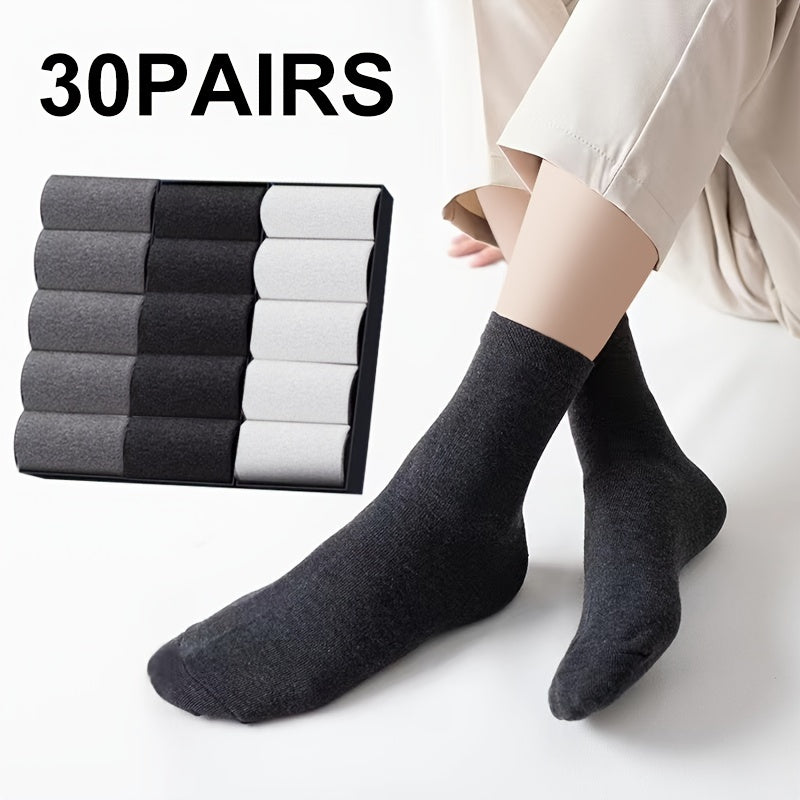 10 20 30 Pairs Solid Sports Socks Women's Stockings