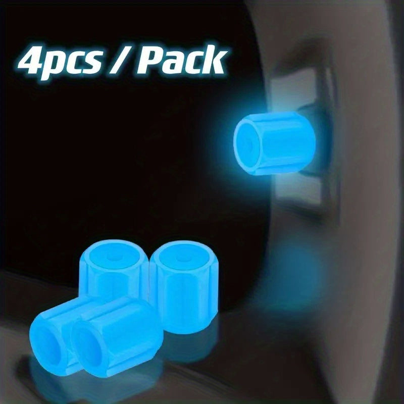 4pcs Luminous Valve Caps for a Shiny Vehicle
