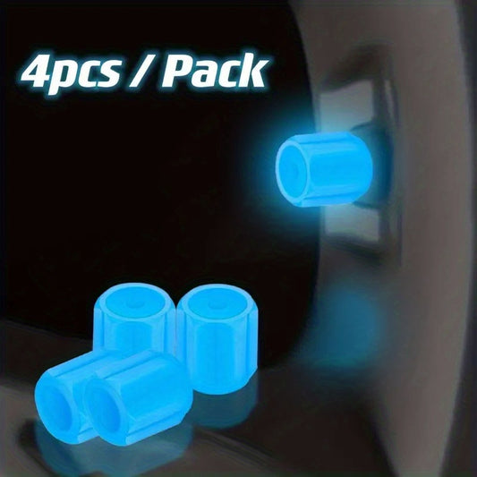 4pcs Luminous Valve Caps for a Shiny Vehicle