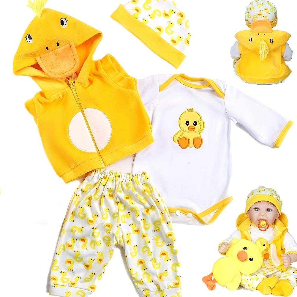 5pcs Yellow Duck Reborn Dolls Clothes Set 55-88cm Baby Doll Accessories