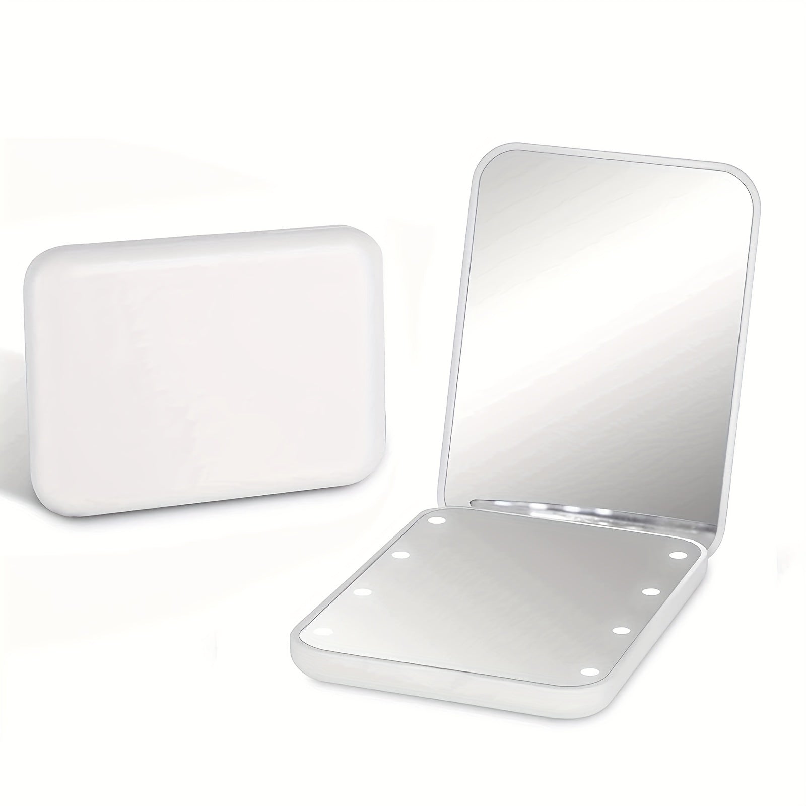 LED Compact Travel Makeup Mirror Magnifying Mirror With Light Purse Mirror