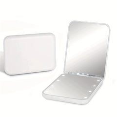 LED Compact Travel Makeup Mirror Magnifying Mirror With Light Purse Mirror
