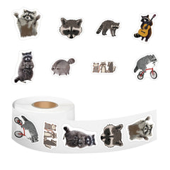 500 Cartoon Raccoon Vinyl Stickers Self Adhesive Decals for Scrapbooking