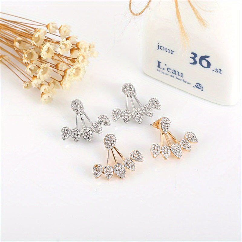 Fan Shaped Back Hanging Earrings