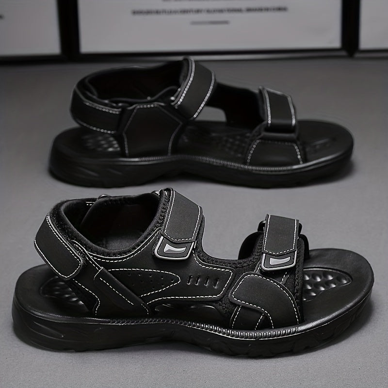 Men's Open Toe Hook And Loop Sandals Non Slip Comfortable Beach Shoes