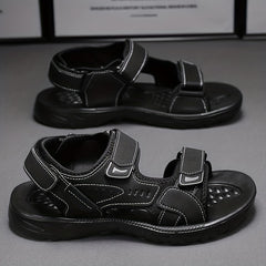 Men's Open Toe Hook And Loop Sandals Non Slip Comfortable Beach Shoes