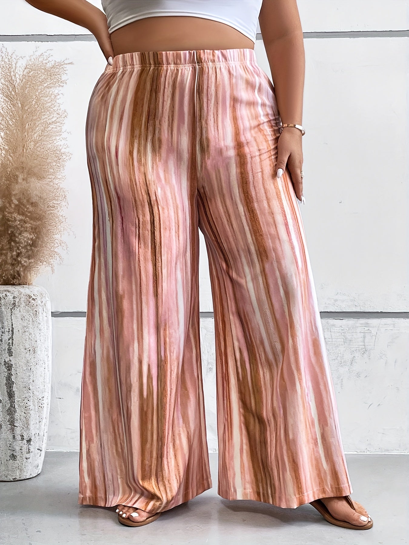  Tie Dye High Rise Wide Leg Trousers