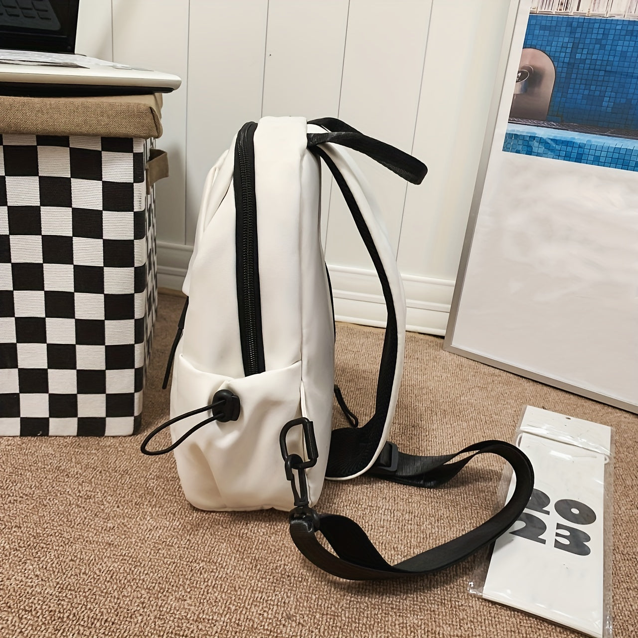Large Capacity Sling Bag Nylon Zipper Crossbody Bag Casual Shoulder Purse