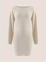  Women's Solid One Shoulder Knit Dress