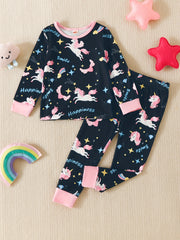 Girls Unicorn Pajamas Set, Perfect for Autumn & Spring