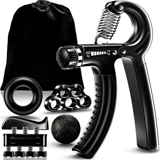 Adjustable Hand Grip Strengthener Kit Finger Exerciser Set