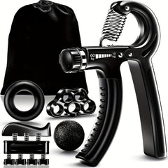 Adjustable Hand Grip Strengthener Kit Finger Exerciser Set