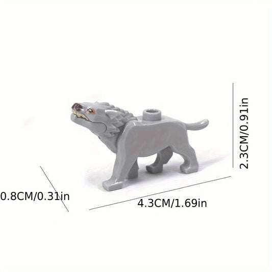 5pcs Animal Wolf King Building Blocks Set DIY Zoo Kit for Christmas and Birthday
