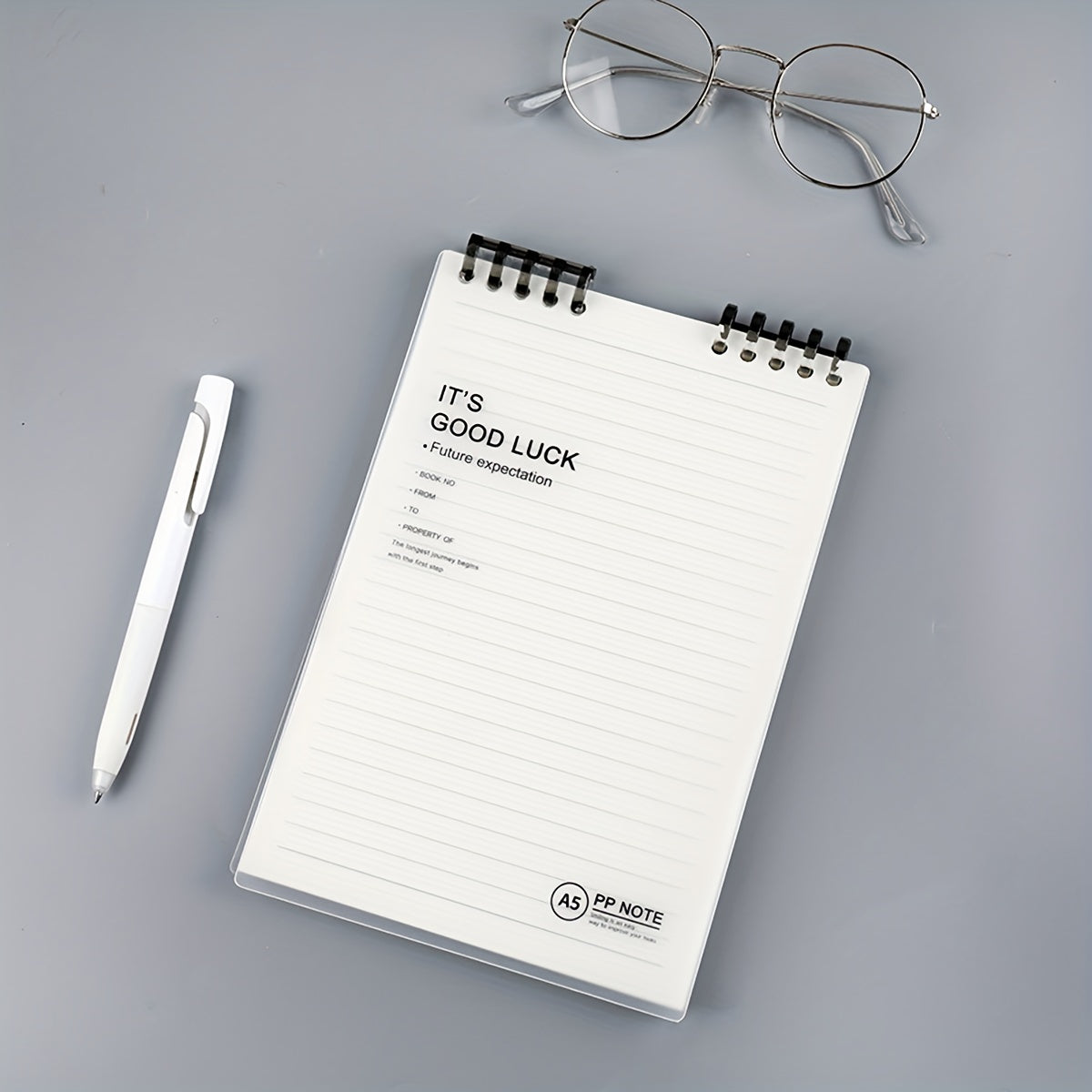 B5 Loose Leaf Notebook with Horizontal Lines, Square Shells, Detachable Binder